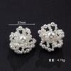 Pendientes de tela con flores de camelia y perlas de imitación, tejidos a mano, para hacer tú mismo, accesorios de decoración de ropa