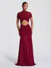 Amazon 2026 Vestido Europeo y Americano de Nuevo Estilo con Pliegues Huecos Ajustado de Cintura Alta y Falda Amplia de Pliegues