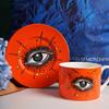 Taza con Cara Taza de Café Plato Traje Cerámica Taza de Agua Estilo Europeo Creativo Vajilla para el Hogar Taza para Té de la Tarde Regalo