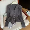 Cardigan de punto trenzado estilo nuevo 2026, suéter ajustado y estilizado, prenda exterior de otoño e invierno, top elegante para mujer