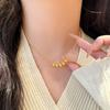 Collar de Acero de Titanio de Gama Alta Cepillado Ojo de Gato Brillante para Mujer, Versátil, de Gama Alta, Cadena Elegante para el Cuello, Cadena para la Clavícula, Mismo Estilo que Xiaohongshu