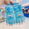 Guantes de esquí para niños Sanrio Kulomi de invierno para bebés, bonitos, cálidos, forrados con vellón, gruesos, impermeables para la nieve para niñas.