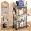 Suporte para mochilas escolares, cosméticos domésticos, artigos diversos, suporte transparente com rodas, suporte para livros no chão, dormitório estudantil