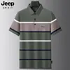 Camisa Polo de Verano para Hombre 2026 Camiseta Rayada Bordada Ropa para Hombres Jóvenes y de Mediana Edad Top Camiseta de Manga Corta con Cuello Campana