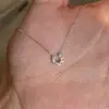 Colar Ferradura Mini Ultra-Fino em Forma de U Full Diamond Estilo Japonês, Luz Deslumbrante de Luxo, Design de Nicho Exquisito, Sensação de Alto Padrão, Corrente Versátil para Clavícula