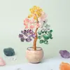 Adorno de Árbol de la Vida de Cristal Natural de Siete Colores Adorno Creativo Atracción de Riqueza Árbol del Dinero Decoración de Entrada del Hogar Venta al por Mayor