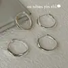 Pendientes de Aro Lisos de Círculo de Plata de Ley S925 para Mujer, Diseño de Nicho, Pendientes de Aro Geométricos Estilo Minimalista Cool