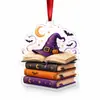 Colgante de Halloween acrílico con forma de fantasma de biblioteca transfronteriza, artículo de exhibición para sala de estar, estudio y decoración de escenas