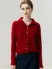 Nueva colección de otoño e invierno: suéter de cachemira pura para mujer, cárdigan de cuello alto, abrigo cálido, corte ajustado, que realza la figura, tejido casual y versátil