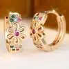 Venta Caliente Transfronteriza Moda Nicho Color Diamante Circonita Margarita Ear Cuff Mujer Personalidad Simple Flor Pequeña Fresca Aretes Mayoreo