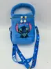 Stitch Mochila de Peluche Perlado Tricolor con Tapa Abatible Gran Capacidad Lindo Peluche Dulce Cruzada