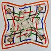 Novo Lenço Quadrado Versátil Rao Yun 53 Primavera/Verão 100% Seda Crepe Cetim Feminino com Padrão Floral Geométrico e Diferentes Estilos de Cor