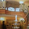 Pasamanos de Escalera de Hierro Giratorios Estilo Europeo, Barandillas Metálicas Artesanales para Casa, Pasamanos Forjados Imitación Cobre para Interiores