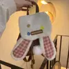 Mochila Pequeña Nueva Linda con Orejas de Conejo Estilo Coreano para Niñas, Mochila Pequeña de Peluche Cuadros de Nicho, Mochila Pequeña para Estudiantes