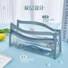Estuche transparente de doble capa especial para examen de gran capacidad simple examen de ingreso para examen de ingreso a la escuela secundaria superior ins japonés de alto valor para hombres y mujeres