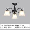 Candelabro Vintage Estilo Francés, Lámpara Minimalista Estilo Americano para Sala de Estar, Luminaria de Techo, Arte de Vidrio y Hierro, Candelabro Pequeño Negro para Dormitorio