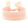 Pulsera de Cinta Tejida Estilo Étnico con Texto Bordado y Borlas, Pulsera Trenzada DIY, Diseño Simple, 104 Colores Disponibles, Pulsera Estilo Europeo y Americano