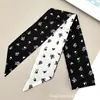 Lenço de Seda Versátil de 96 cm de Comprimento com Laço, Fita Floral e Fita Decorativa para Amarrar no Cabelo ou Decorar Bolsas como Lembrança