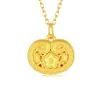 Tienda de Oro de China Corona de Oro 999 Colgante Durian Collar Flor de Coche Hombre Pequeño Cintura Vivo Tanabata Ceremonia de Belleza