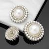 Abrigo de perla de diamante de alta gama con hebilla y botón de metal en forma de corazón, estilo Chanel, rompevientos, ropa de pijama, botones decorativos