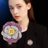 Flor rosa rosa fivela magnética doce luz luxo elegante gradiente moda feminina casaco camisa corsage fivela magnética