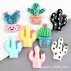 Pegamento Cremoso Cactus Miniatura Planta Suculenta Enmacetada Accesorios de Resina Tocado Accesorios para el Cabello Material para Funda de Teléfono Móvil DIY