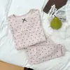 Cárdigan de Lana Antibacteriano 10A para Niños Ropa para el Hogar para Niños y Niñas Sin Costuras Clase A Conjunto de Top y Pantalón de Otoño Pijama de Dibujos Animados Moderno
