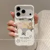Adequado para Apple 18 Pro, nova capa de celular de desenho animado, à prova de quedas, iPhone 18 Pro Max, design estiloso e único com motivos fofos de urso e coelho