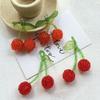 Cuentas tejidas a mano dulce lindo colgante de cereza roja accesorios pendientes hechos a mano DIY pasador venta al por mayor