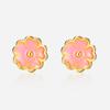 Pendientes de flores con gotas de aceite para mujer, de plata s925, con diseño de aguja, sencillos y combinables.