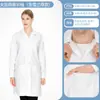 Jaleco branco, de manga longa, para estudantes, médicos, equipe médica masculina, enfermeiros, jaleco branco de inverno