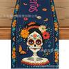 Bandeira de Mesa do Dia dos Mortos Mais Vendida da Amazon Estampa Floral de Caveira Carnaval Mexicano Decoração de Mesa de Sala de Estar Toalha de Mesa