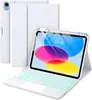 Funda Teclado Bluetooth para iPad 11ª Gen A16 Carcasa para Tableta Apple Air 11 Adecuada para M3 Táctil Funda de Cuero Retroiluminada