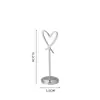 Creativo portanúmeros de mesa en forma de corazón de acero inoxidable, portatarjetas de mesa para hotel, boda, banquete, pinza para tarjetas de mesa, portatarjetas de presentación y portamenús