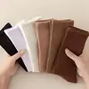 Meias 100% Algodão para Mulheres, Meias de Cano Médio para Primavera e Outono, Meias Largas na Cor Café, Meias Esportivas Resistentes ao Odor, Meias Longas Pretas e Brancas