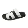 Pantuflas de comercio exterior para mujer, nuevo estilo 2025, diseño color block, casual y versátil, suela gruesa, con correas de velcro, sandalias de playa de moda