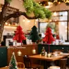 Origami de Navidad Árbol de Navidad Escena de Ventana de Recepción de Hotel Diseño Árbol de Papel de Panal Decoración de Escritorio Colgante Pequeño