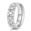 Anel Quadrado de Aço Titânio com Zircônia Quadrada Estilo Neutro para Homens e Mulheres Nicho Comutador Joia 18K Personalidade Usar Joias Combinando