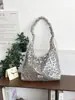 Elegante Bolso de Hombro con Estampado de Leopardo Plateado, Bolso de Lona Versátil de Nicho de Alta Gama, Bolso Cruzado de Alta Gama para el Trabajo, Estilo de Lujo Ligero