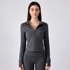 Abrigo de Traje de Yoga con Forro Polar Otoño e Invierno para Mujer Cuello Vertical Cortavientos Traje de Fitness Corto Ajustado Ajustado Chaqueta Deportiva DAW195