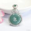 Colgante de Jade Grado A Natural Guan Yu Azul Horizontal Hebilla de Seguridad Collar Gema Venta al por Mayor en Vivo Dropshipping S4120604