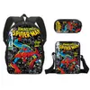 Llegada Nueva Transfronteriza Spider-Man Mochila Escolar Set de Tres Piezas Estuche de Lápices de Dibujos Animados Bolso Pequeño Mochila de Gran Capacidad