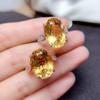 Nuevo anillo de citrino natural imitación diamante amarillo brillante vivo anillo de tesoro de color de apertura de partícula grande anillo femenino al por mayor