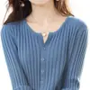 Elegante cárdigan de punto acanalado con cuello en V, manga larga, corte ajustado para mujer, adecuado para figuras petite, estilo corto, abrigo fino gris para otoño e invierno