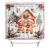 Cortina de ducha Monstruo de las Galletas, serie navideña, impresión digital 3D transfronteriza, poliéster impermeable, venta al por mayor, Navidad, transfronterizo
