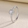 Anillo de Plata de Ley S925 Recomendado en Xiaohongshu con Citrina Pequeña en Forma de Cubo de Azúcar, Collar de Cubo de Azúcar para Mujer, Juego de Tres Piezas para Novia