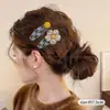 Pinza para el Cabello de Lana Floral con Forma de Corazón Lateral Estilo Coreano para Mujer, Pinza Bb de Gama Alta para Flequillo, Pasador Elegante para Cabello Suelto, Pinza de Pato
