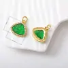 Cobre Chapado en Oro Buda Panzudo Espaciador de Cuentas Accesorio Calcedonia Verde Accesorio DIY Pulsera de Cristal Joyería Cuenta