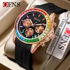 Reloj de Hombre Ofns Transfronterizo Multifunción Cronógrafo Luminoso de Cuarzo 30m Resistente al Agua Seis Manecillas Reloj de Negocios con Calendario para Mujer