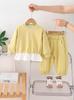 Conjunto de dos piezas de moda otoñal para niñas, ropa para bebé, ropa casual de primavera y otoño para niños, ropa infantil para niños pequeños, nuevo otoño 2025